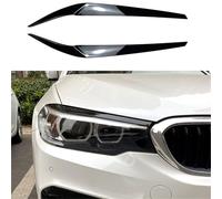 Pizgear 2pc Car Headlight Eyelid Eyebrow Trim, for 5 Series G30 525i 17-21 Black Carbon Fiber Cover Decoration Headlight Sticker(Black)