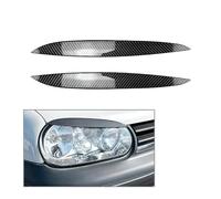Pizgear 2Pcs Car Headlight Eyebrow Eyelid Cover Decoration Trim, for VW, for Golf 4 MK4 1997 1998 1999 2000 2001 2002 2003 2004 2005 Headlight Tint Sticker(Carbon Fiber Black)