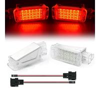 Pizgear 2Pcs LED Footwell Boot Door light Courtesy Luggage Lamps, for Skoda, for Superb B5 B6 B7, for Octavia, 2 3 4 Fabia Rapid Yeti Kamiq Scala Trunk Interior Lights(Passion Red 2)