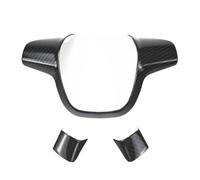 Pizgear ABS Car Sticker Chrome Trim Steering Wheel Paillette Cover Case, For Ford, for Focus 3 Mk3 2012-2014, for Kuga 2013-2015, Auto Accessories Steering Wheel Sticker(A Type Carbon 3pcs)