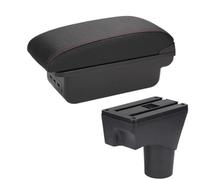 Pizgear Car Armrest Box Center Console Storage Box, for NISSAN, for March, for Micra, K13 MK4 IV, for Sunny 2010-2022 Car Accessories Car Armrest Box(BLACK B1 Black Red 3usb)