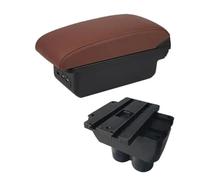 Pizgear Car Armrest Box Central Center Console Storage Box With USB, for VW, for Touran, for Caddy, Car Accessories Car Armrest Box(BLACK A6 Brown No Usb)