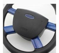 Pizgear Car For Ford, For Focus 2 MK2 2005-2014, Steering Wheel Shiny Cover Decorative Steering Wheel Patch Steering Wheel Trim(Carbon fiber blue)