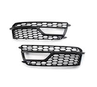 Pizgear Car Front Bumper Honeycomb Fog Light Lamp Grille Gloss Black Grill Cover, for, A5 S5, for, 2013-2017 8T0807681M 8T0807682M Front Fog Light Grille(Black Glossy)