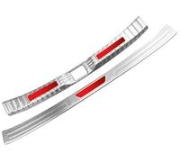 Pizgear Car Rear Bumper Foot Plate Pedal Trunk Door Sill Guard Cover, for Toyota, for RAV4, XA50 Hybrid 2019 2020-2024 Rubber Rear Bumper Guard(BLACK 2pcs Silver Red)