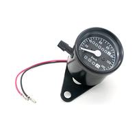 Pizgear DC 12V Universal Motorcycle Speedometer Odometer Motorcycle Dual Speed Meter With LIGHT Indicator Speedometer Gauge 0-140km/h Motorcycle Speedometer(Black)