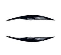 Pizgear for BMW 3 Series 316 318 320 325 330 335 Sedan Touring 2005-2012 2pcs ABS Gloss Carbon Fiber Look Headlight Eyebrows Eyelid Headlight Tint Sticker(Gloss Black)