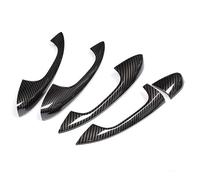 Pizgear For Mercedes-Benz, C Class W205 GLC X253 E Class W213 LHD Chrome Carbon Fiber Door Handle Cover Car Styling Accessories Stickers Car Door Handle Cover(BLACK Carbon Fiber)