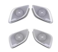 Pizgear For Mercedes-Benz, EQE V295 SUV 2023 2024 Stainless Steel Audio Speaker Door Panel Loudspeaker Cover Trim Interior Accessories Car Speaker Trim(Silvery)
