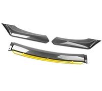 Pizgear For VOLVO, Car Front Bumper Lip Spoiler Body Kit Decorative Bumper Canard Lip Splitter Sedan Width Below 176cm Spoiler Front Spoiler(BLACK Carbon Yellow)