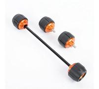 Pizgear Motorcycle Front Rear Wheel Protector Axle, fork Slider Crash Pads, for Rc 390 2022 2023 2024 Motorbike Crash Bar Motorcycle Fork Protector(Orange)