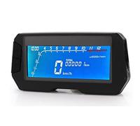 Pizgear Motorcycle Universal Speedometer 199KM/H Rev Counter 12000RPM Trip Odometer Time 12H 2 4 Cylinders Engine 12V Motorcycle Speedometer(Gauge only)