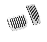 Pizgear Performance Pedal Pads Cover, for Tesla, Model 3 Highland 2024 Model Y Foot Aluminum Non-Slip Pedals Accessories Brake Pedal Pad(Balck)(Silver)