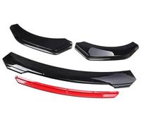 Pizgear Protector Car Front Bumper Lip Body Kit Spoiler Decorative Strip Bumper Canard Lip Splitter Exterior Parts, for VOLVO, Spoiler Front Spoiler(BLACK Bright Black Red)