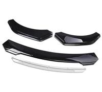 Pizgear Protector Car Front Bumper Lip Body Kit Spoiler Decorative Strip Bumper Canard Lip Splitter Exterior Parts, for VOLVO, Spoiler Front Spoiler(BLACK Bright Black White)