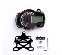 Pizgear Speedometer Tachometer Odometer Gear 19000RPM 299km/h MPH Motorcycle Fuel Level Warning Water Temp DC 12V With 7 Backlights Motorcycle Speedometer(Option 5)