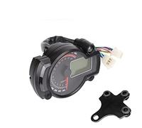 Pizgear Speedometer Tachometer Odometer Gear 19000RPM 299km/h MPH Motorcycle Fuel Level Warning Water Temp DC 12V With 7 Backlights Motorcycle Speedometer(Option 3)