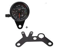 Pizgear Universal Motorcycle Speedometer Odometer 12V Dual Speed Meter With LIGHT Indicator Motorcycle Speedometer(With bracket-B)