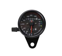 Pizgear Universal Motorcycle Speedometer Odometer 12V Dual Speed Meter With LIGHT Indicator Motorcycle Speedometer(Without bracket)
