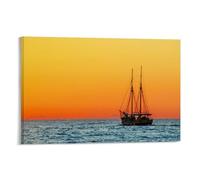 PIZKEEP Sailboat on The Sea Horizon Natural Landscape Poster Wall Art 12 x 18 Inches (30 x 45 cm)