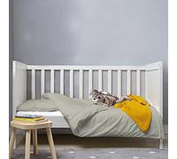Pizuna 100% Cotton Crib Duvet Cover Silver, 400 Thread Count Long Staple Cotton Duvet Cover 100x135 cm, Soft Sateen Weave Toddler Bedding Set Include 1 Duvet Cover And 1 Baby Pillow Case