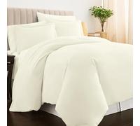 Pizuna 100% Cotton Double Duvet Cover Set Off White, 400 Thread Count Long Staple Cotton Duvet Cover 200x200cm, Sateen Weave Quilt Cover with Button Closure (Double Duvet Cover Cotton)