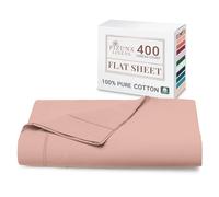 Pizuna 100% Cotton Flat Sheets Double Misty Rose, 400 Thread Count Long Staple Cotton Bed Sheets Double 230x280 cm, Soft Sateen Weave Top Sheet Double (Cotton Double Flat Sheet Misty Rose)