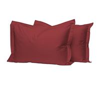 Pizuna 100% Cotton King Pillow Cases 2 Pack Brick Red 50x90cm, 400 Thread Count Long Staple Combed Cotton Pillowcases, Luxurious Soft Sateen King Size Pillow Cases (100% Cotton Pillowcase Pack of 2)
