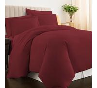 Pizuna 100% Cotton King Size Duvet Cover Sets Rio Red, 400 Thread Count Long Staple Cotton King Duvet Cover 230x220cm, Sateen Weave Quilt Cover with Button Closure (Kingsize Duvet Cover Sets)