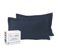 Pizuna 100% Cotton King Size Oxford Pillowcase 2 Pc Blue 1000 Thread Count