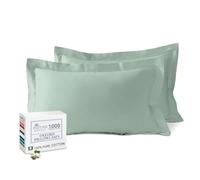 Pizuna 100% Cotton King Size Oxford Pillowcase 2 Pc Green 1000 Thread Count