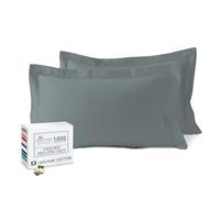 Pizuna 100% Cotton King Size Oxford Pillowcase 2 Pc Grey 1000 Thread Count