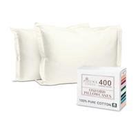 Pizuna 100% Cotton Long Pillow Cases 2 Pack 50x90cm King Size Pillow Covers Off White, 400 Thread Count Long Staple Combed Cotton Pillowcases, Luxurious Soft Sateen Large Pillowcases 2 pack
