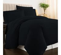 Pizuna 100% Cotton Single Duvet Cover Set Black, 400 Thread Count Long Staple Cotton Duvet Cover Single 140x200cm, Soft Sateen Weave Quilt Cover with Button Closure (Single Duvet Cover)