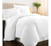 PIZUNA 100% Cotton Single Duvet Cover Set White, 400 Thread Count Long Staple Cotton Duvet Cover Single 140x200cm, Soft Sateen Weave Quilt Cover with Button Closure (Single Duvet Cover)