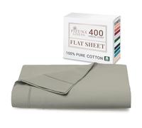 Pizuna 100% Cotton Single Flat Sheet Silver 400 Thread Count