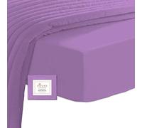 Pizuna 100% Cotton Small Double Fitted Sheet Purple, 400 Thread Count Long Staple Cotton Fitted Bed Sheet Small Double 4ft 120x200 cm, Sateen Weave 40cm Deep 4ft Bedsheet 1PC Purple