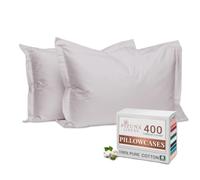 Pizuna 100% Cotton Standard Pillowcases 2 Pack Light Lilac 50x75cm | 400 Thread Count Long Staple Combed Cotton Soft Pillow Cover Sateen Weave Oxford Pillow Cases (Cooling Pillowcase 2PC)