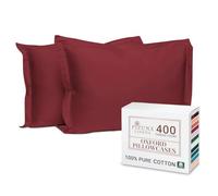 Pizuna 100% Cotton Standard Pillowcases 2 Pack Rio Red 50x75cm, 400 Thread Count Long Staple Combed Cotton Soft Pillow Cover, Sateen Weave Oxford Pillow Cases (Cooling Pillowcase 2PC)