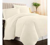 Pizuna 100% Cotton Super King Duvet Cover Set Ivory, 400 Thread Count Long Staple Cotton Superking Duvet Cover 260x220cm, Sateen Weave Quilt Cover with Button Closure (Bedding Duvet Sets)