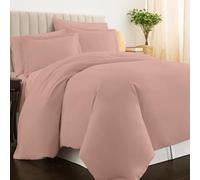 Pizuna 100% Cotton Super King Duvet Cover Set Misty Rose, 400 Thread Count Long Staple Cotton Superking Duvet Cover 260x220cm, Sateen Weave Quilt Cover with Button Closure (Bedding Duvet Sets)