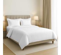 Pizuna 100% Cotton Super King Duvet Cover Set White, 400 Thread Count Long Staple Cotton Superking Duvet Cover 260x220cm, Sateen Weave Quilt Cover with Button Closure (Bedding Duvet Sets)