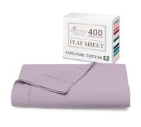 Pizuna 100% Cotton Super King Flat Sheet Lavender Frost, 400 Thread Count Long Staple Cotton Flat Sheet Super King 300x280 cm, Sateen Weave Top Sheet Super King