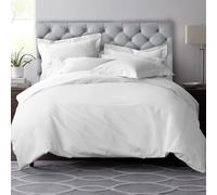 Pizuna 600 Thread Count Cotton King-Size-Duvet-Cover-Set, White 100% Long Staple Cotton White-Bedding King, Soft Sateen Weave 4 Corner Ties and Hidden Button Closure (Cotton Quilt Cover)