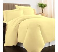 Pizuna 800 Thread Count Cotton Super King Duvet Cover Set Mellow Yellow, 100% Long Staple Cotton Super King Quilt Cover, Luxury Soft Sateen Superking Duvet Covers (100% Cotton Duvet Cover Super King)