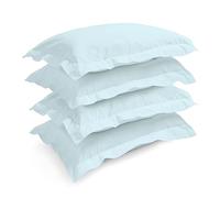 Pizuna Baby Blue Pillow Cases 4 Pack Cotton, 400 Thread Count 100% Long Staple Combed Baby Blue Cotton Pillow Cases pack of 4, Sateen Weave Oxford Pillow Case 50 x 75 cm (Cooling Pillowcases)