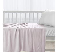 Pizuna Baby Flat Sheet for Crib 120 x 150 cm, Light Lilac, 400 Thread Count 100% Long Staple Cotton Flat Bed Sheet, Soft Sateen Weave Baby Crib Sheet with 5 cm Hem