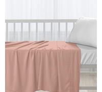 Pizuna Baby Flat Sheet for Crib 70 x 100 cm, Misty Rose, 400 Thread Count 100% Long Staple Cotton Flat Bed Sheet, Soft Sateen Weave Baby Crib Sheet with 5 cm Hem