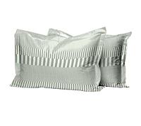 Pizuna Cotton Cascade Stripe Green Print Standard Pillow Cases 2 Pack, 400 Thread Count 100% Long Staple Combed Cotton Oxford Pillow Cover Sateen Cooling Oxford Pillow Case 50x75(Printed Pillow Cases)