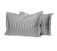 Pizuna Cotton Cascade Stripe Grey Print Standard Pillow Cases 2 Pack, 400 Thread Count 100% Long Staple Combed Cotton Oxford Pillow Cover Sateen Cooling Oxford Pillow Case 50x75 (Printed Pillow Cases)